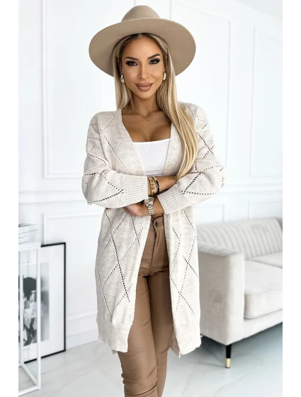 Kardigan z w BEŻOWA model 19310254 - numoco basic Kardigan z w BEŻOWA model 19310254 - numoco basic