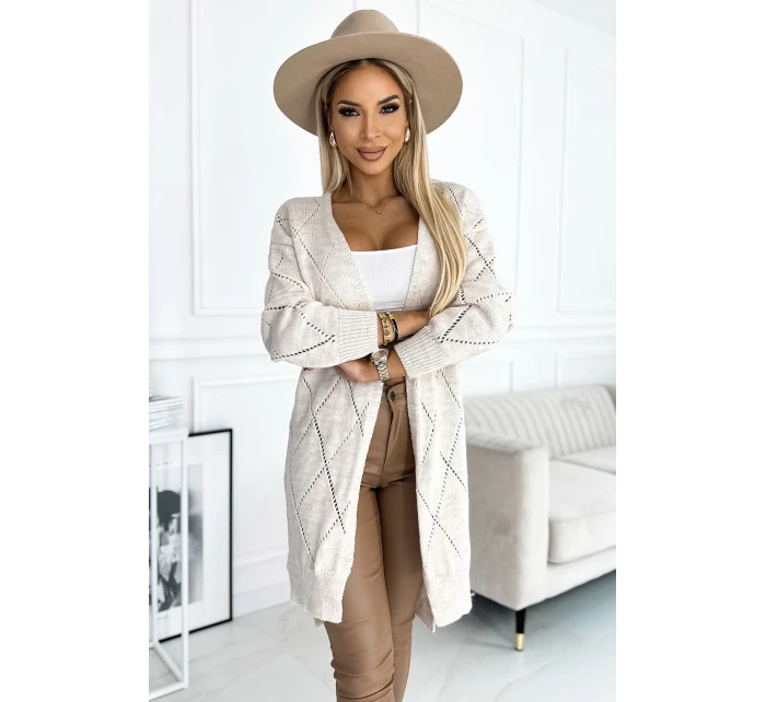 Kardigan z w BEŻOWA model 19310254 - numoco basic Kardigan z w BEŻOWA model 19310254 - numoco basic