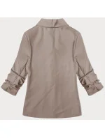 Tenké sako v moka farbe s nariasenými rukávmi (22-356)