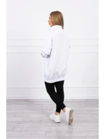 Mikina so zipsom a vreckami biela