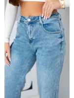 Dámske džínsy s vysokým pásom a širokými nohavicami