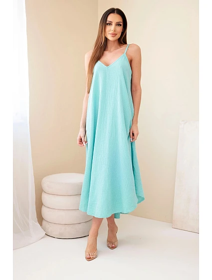 Šaty mušelínové na ramínka model 22064341 - K-Fashion