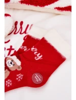 Vánoční dětské ponožky s kožíškem a a alpaka Červené model 21786770 - Aura.via