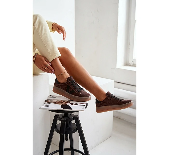 Dámské tenisky Vinceza 79597 na platformě hnědé