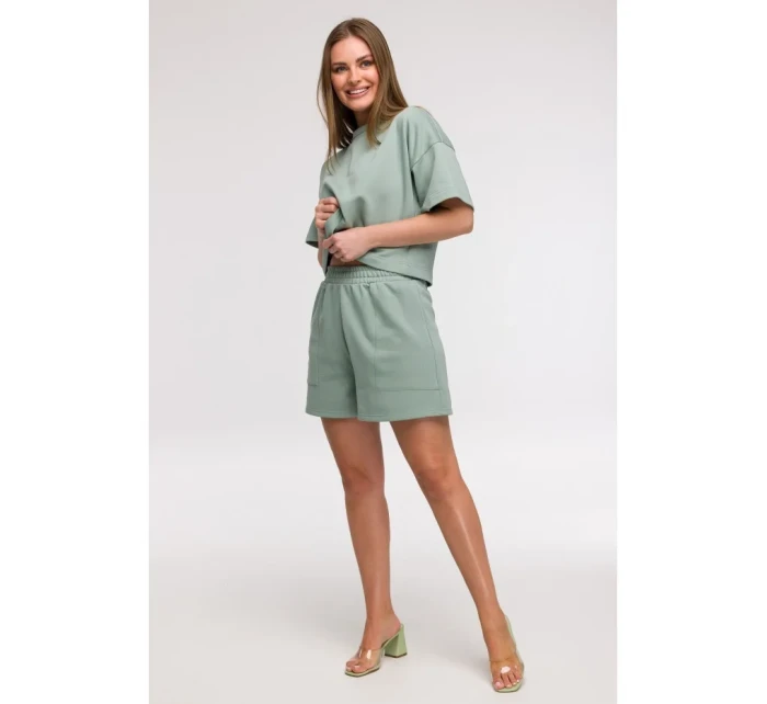 model 21047240 Šortky s kapsami mátové - BeWear model 21047240 Šortky s kapsami mátové - BeWear