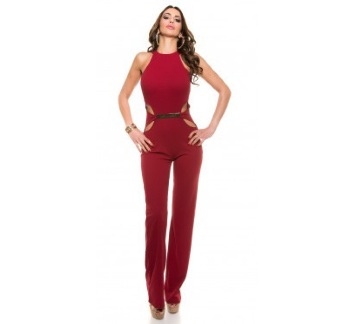 Sexy KouCla Neck jumpsuit with sexy insight