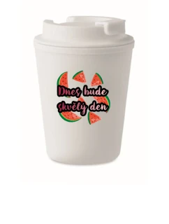 Personalizovaný cestovní termohrnek s ovocem a textem 