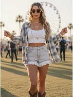 Dámske džínsové šortky roztrasené šedé FashionStreet SY0497