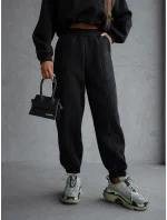 Černý dámský bavlněný teplákový komplet s krátkou mikinou model 20905679 - Moon