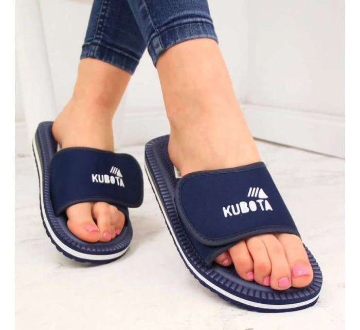 Sportovní žabky na suchý zip navy blue Kubota