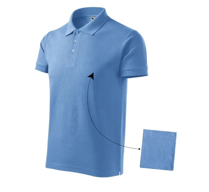 Bavlnená polokošeľa Malfini M MLI-21215 modrá