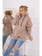 Zateplená mikina s polovičným zipsom tmavo béžová Zateplená mikina s polovičným zipsom tmavo béžová