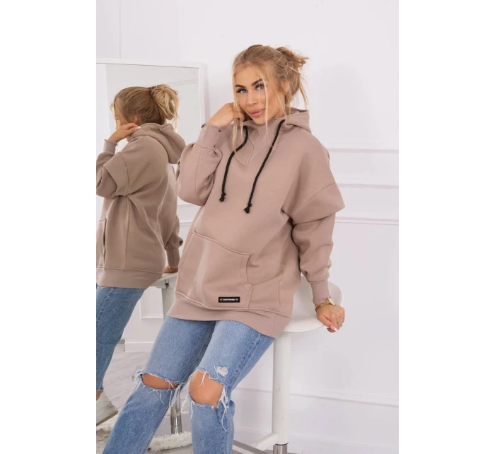 Zateplená mikina s polovičným zipsom tmavo béžová Zateplená mikina s polovičným zipsom tmavo béžová