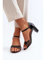 Damskie Sandały Na Słupku Czarne Pyrrette