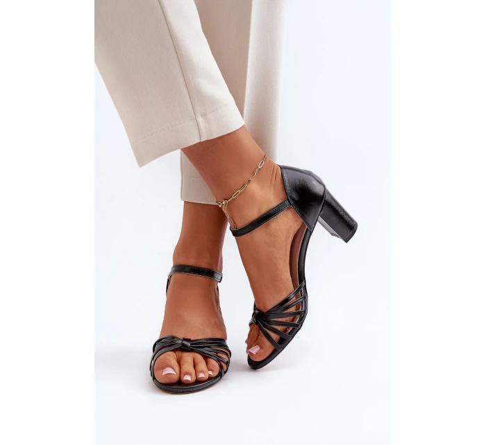 Damskie Sandały Na Słupku Czarne Pyrrette