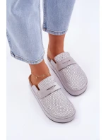 Dámské Pantofle Zdobené Na Platformě Šedé model 21683246 - Boto