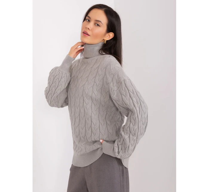 Sweter AT SW model 19034189 szary - FPrice Sweter AT SW model 19034189 szary - FPrice