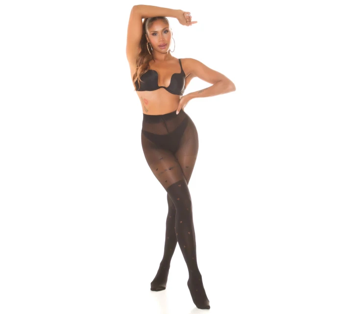 Dámske sexy pančuchy "Hearts" SH6718 čierne - In-StyleFashion Dámske sexy pančuchy "Hearts" SH6718 čierne - In-StyleFashion