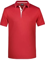 JN Pánské piqué polo s kontrastní légou 02.0 red/white model 22489124 - Daiber JN Pánské piqué polo s kontrastní légou 02.0 red/white model 22489124 - Daiber