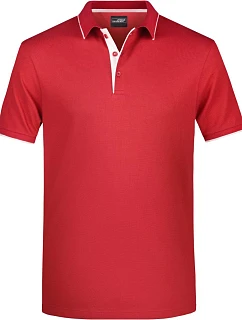 JN Pánské piqué polo s kontrastní légou 02.0 red/white model 22489124 - Daiber
