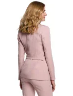 K056 Sako s opaskom na zaväzovanie - krepová ružová