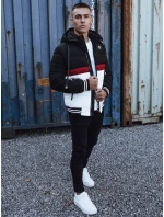 Pánska prešívaná zimná bunda s kapucňou čierna FashionStreet TX4869 Pánska prešívaná zimná bunda s kapucňou čierna FashionStreet TX4869