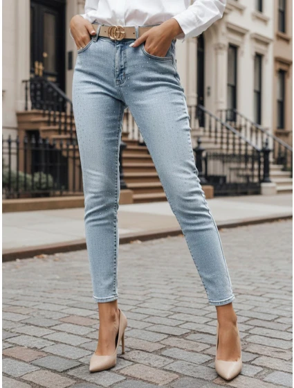 Dámské džínové kalhoty slim fit blue Dstreet model 21985543 - FashionStreet