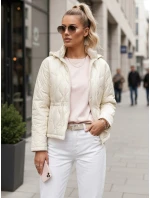 Dámská prošívaná bunda s kapucí ecru Dstreet model 21995836 - FashionStreet