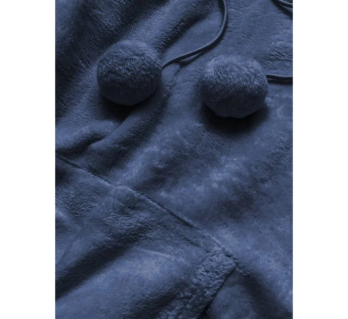 Tmavo modrá dámska plyšová mikina (HH033)