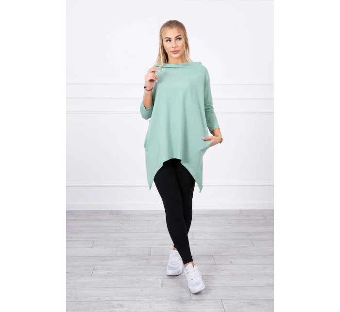 Mikina s potiskem kola tmavě mátová Mikina s potiskem kola tmavě mátová