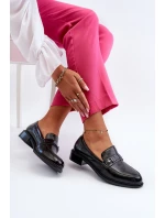 Dámské lakované mokasíny černé model 21655371 - VINCEZA