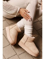 Dámské sněhové boty na platformě Světle béžová model 21808572 - Inello Dámské sněhové boty na platformě Světle béžová model 21808572 - Inello