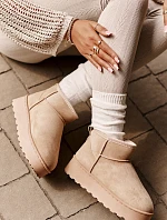 Dámske snehové topánky na platforme 20216-F Light beige - Xamella