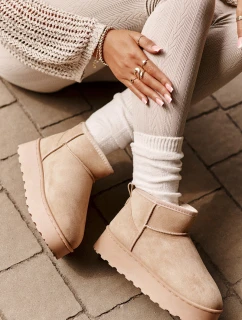 Dámské sněhové boty na platformě Světle béžová model 21808572 - Inello