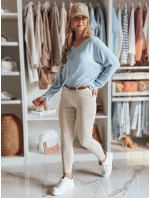 Dámské džínové kalhoty s páskem ve světle béžové barvě Dstreet model 21985176 - FashionStreet