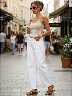 Jeansy damskie fit z wysokim stanem białe model 22144350 - FashionStreet