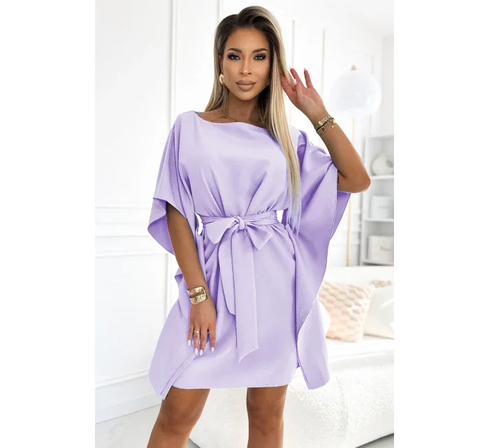 287-29 SOFIA Dámske motýlie šaty so zaväzovaním v páse - SEVEN 287-29 SOFIA Dámske motýlie šaty so zaväzovaním v páse - SEVEN