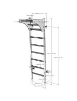 DREVENO-KOVOVÝ GYMNASTICKÝ REBRÍK NA 4 ÚCHOPY S DREVENOU TYČOU BENCHK 211W