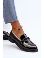 Dámské lakované polobotky mokasíny model 21652903 černé - S.Barski