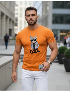 Pánske tričko Stay COOL s potlačou oranžová FashionStreet NX5018R