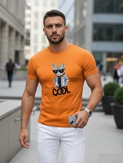 Pánske tričko Stay COOL s potlačou oranžová FashionStreet NX5018R