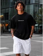 Pánske tričko oversize s nápisom NEVER GIVE UP čierne FashionStreet NX1041R Pánske tričko oversize s nápisom NEVER GIVE UP čierne FashionStreet NX1041R