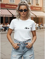 Tshirt damski bawełniany z nadrukiem biały model 22267727 - FashionStreet Tshirt damski bawełniany z nadrukiem biały model 22267727 - FashionStreet