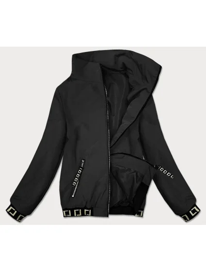 Krátká černá dámská bunda se stojáčkem model 17106399 - S'WEST Krátká černá dámská bunda se stojáčkem model 17106399 - S'WEST