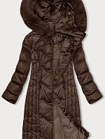 Zimná bunda S'west s dlhým pásom v hnedej farbe (B8201-14)