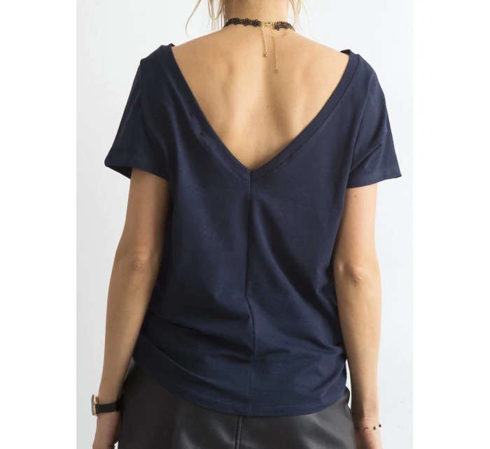 Tshirt basic z dekoltem z Feel Good granatowy model 21266681 - Factory Price Tshirt basic z dekoltem z Feel Good granatowy model 21266681 - Factory Price