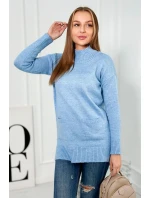 Stojanový sveter modrý