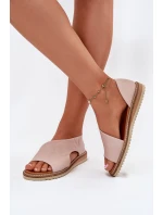 Dámské kožené sandály model 21698423 Světle růžové - Artiker