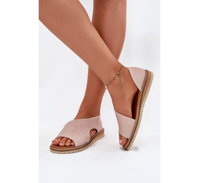 Dámské kožené sandály model 21698423 Světle růžové - Artiker