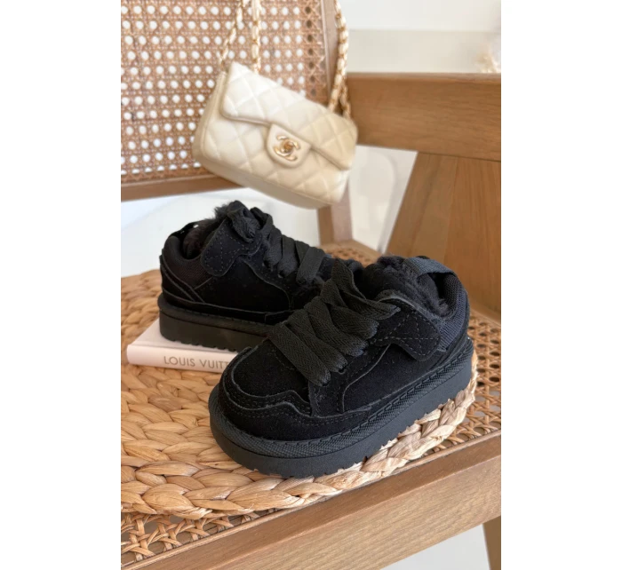 Dětské tenisky s kožíškem Černé model 21718523 - Boto Dětské tenisky s kožíškem Černé model 21718523 - Boto